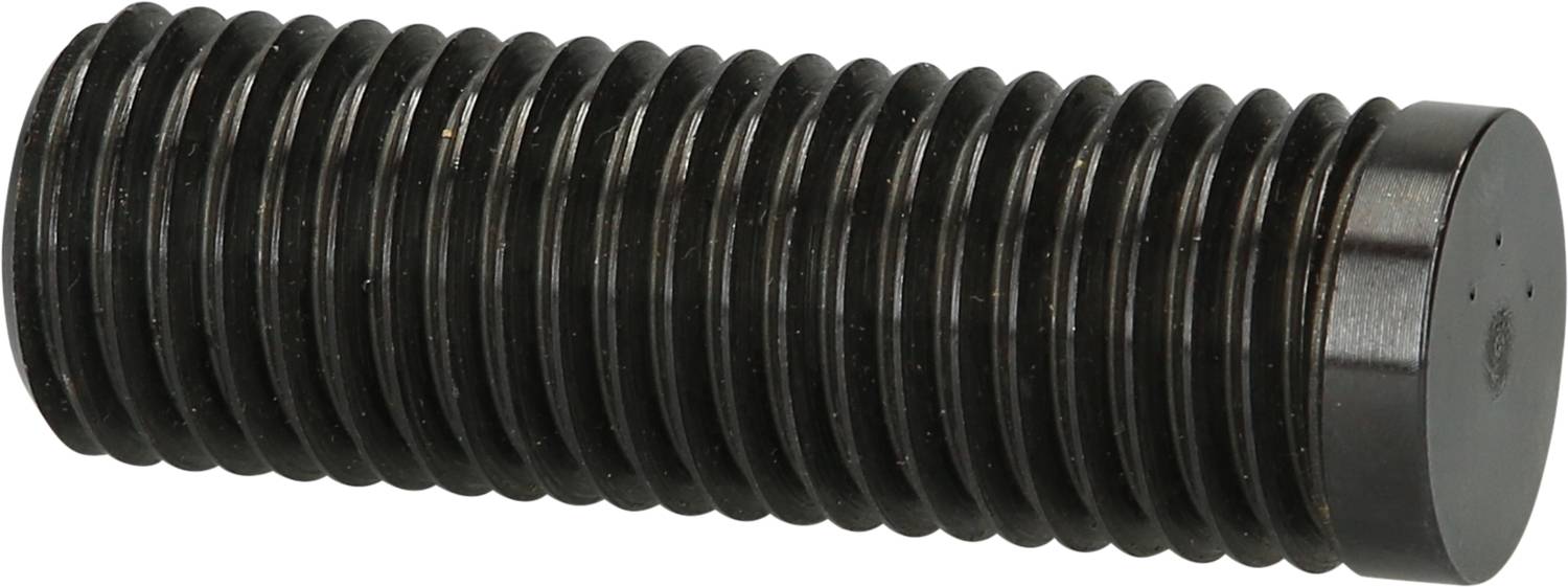 Eine große, schwarze Schraube mit tiefen Gewinden, die horizontal liegt. Geeignet für industrielle Anwendungen.