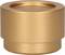 Goldene, zylindrische Metallhülse mit glatter Oberfläche und flachen Kanten.