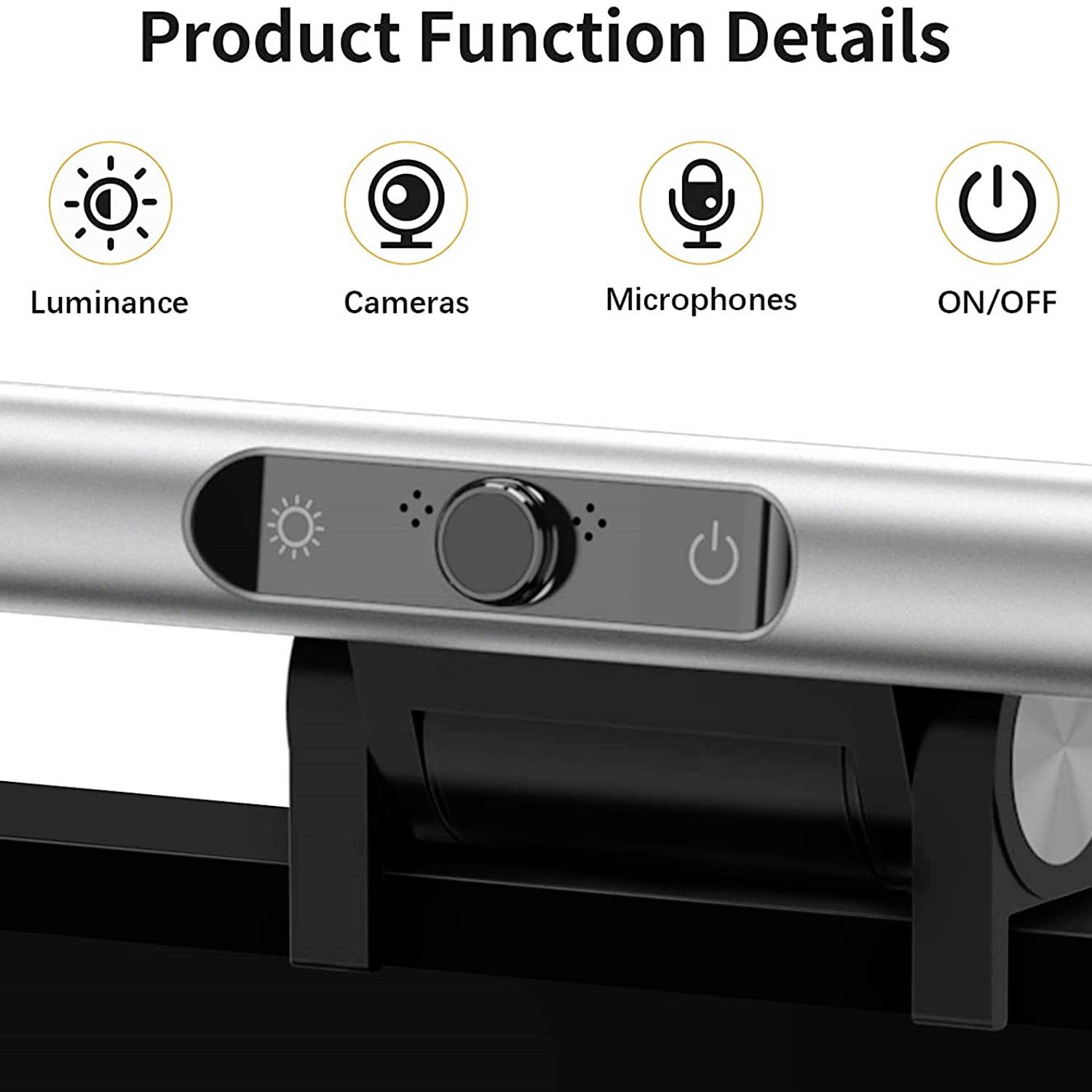 Monitorlampe 2in1 LightBar Pro silber mit FullHD Webcam.-11