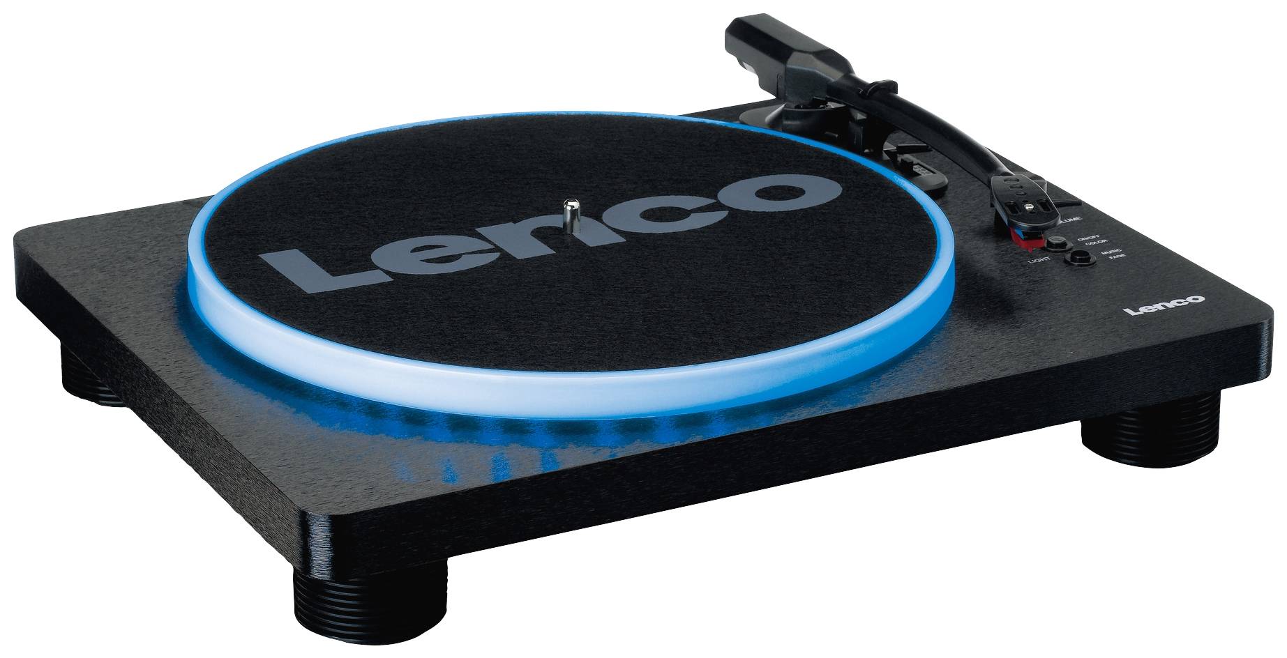LENCO LS-50LED BK Plattenspieler USB-Recording, LED (Schwarz) (A004784)