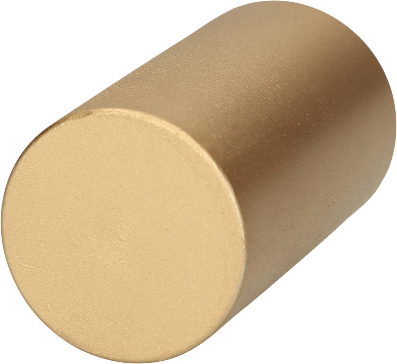 Ein goldener, zylindrischer Magnet in der Nahaufnahme.