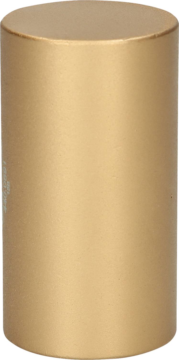 Goldener, zylindrischer Lippenstiftbehälter ohne sichtbare Beschriftung oder Logo.