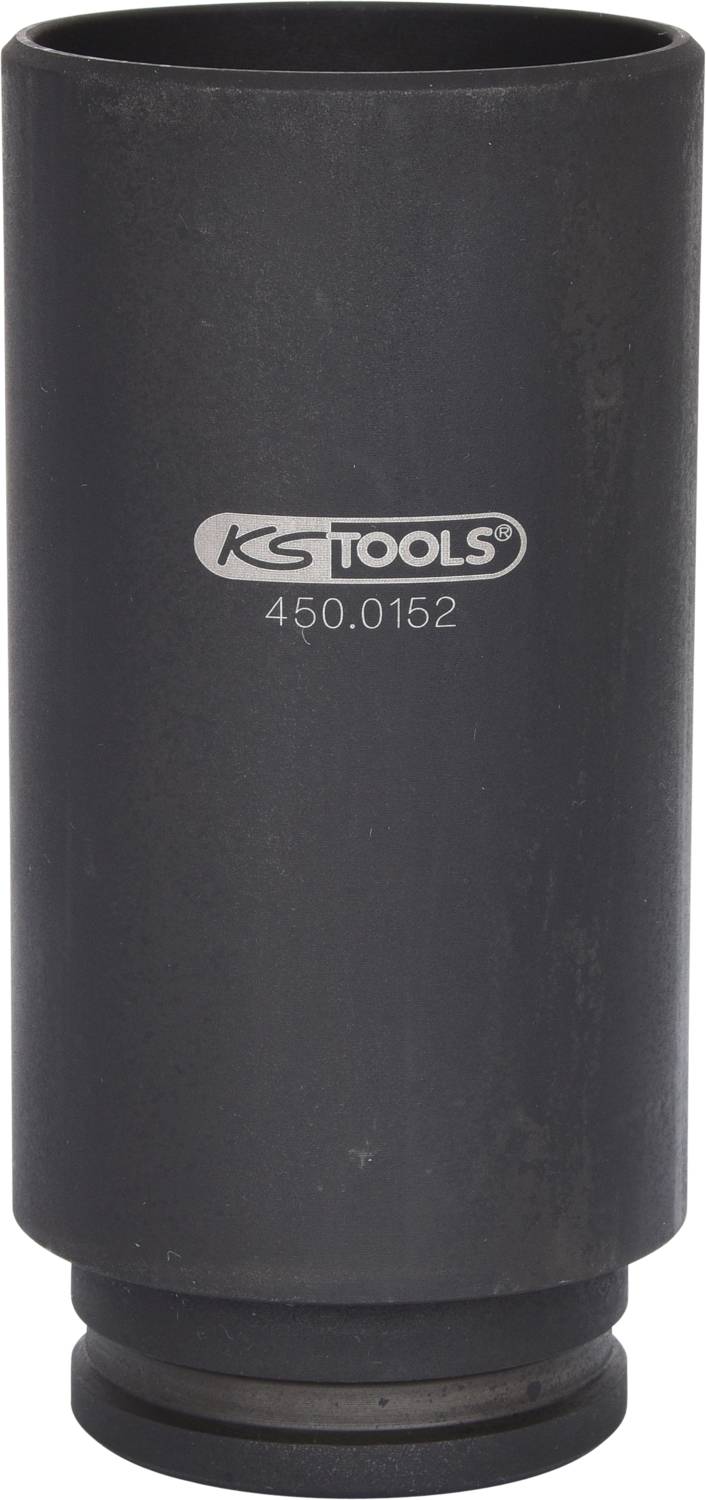 'Dunkle Stecknuss mit dem Logo von KS Tools und der Nummer 450.0152. Zylinderform, geeignet zur Verwendung mit Schlagschraubern.'