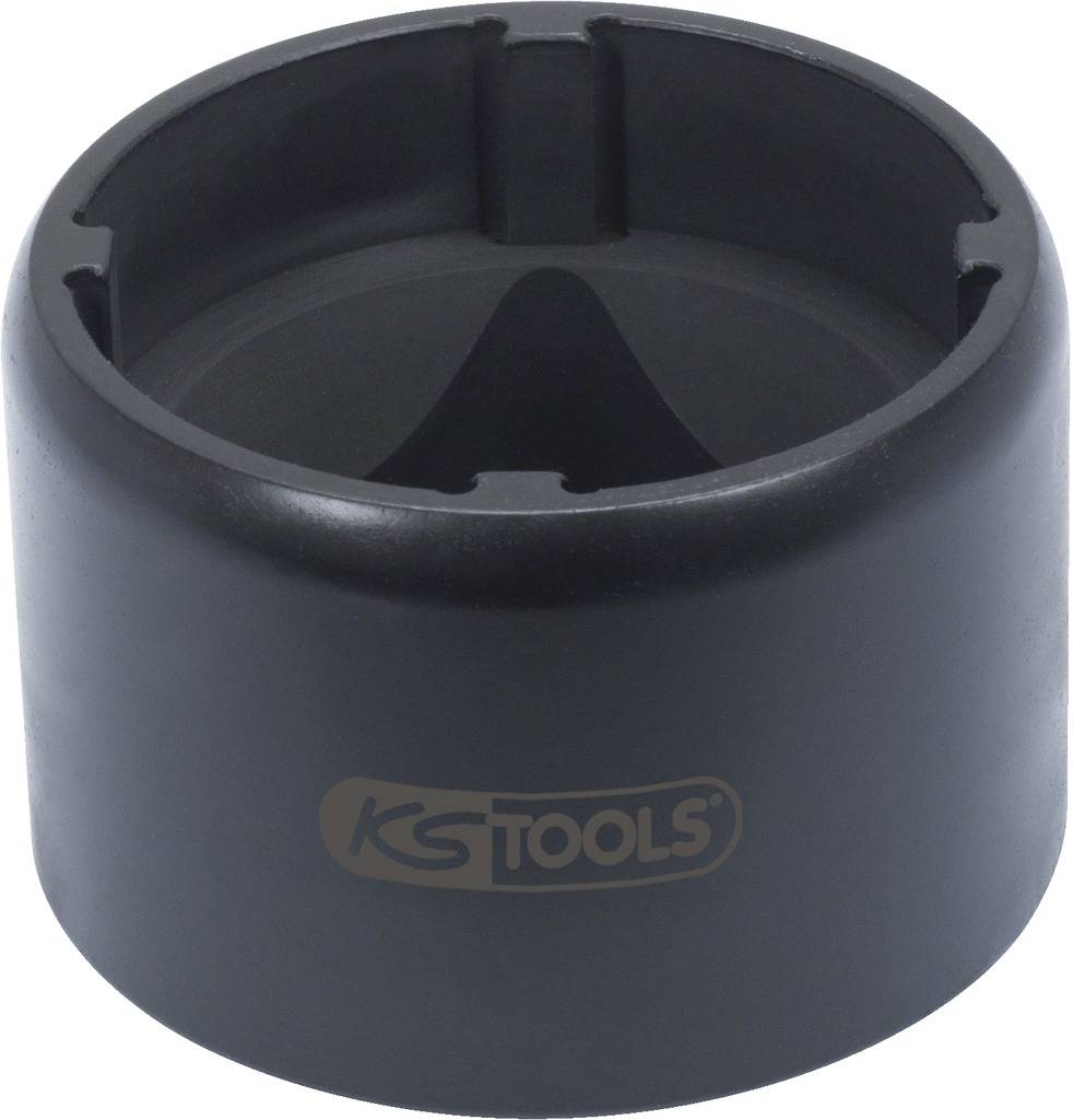 'KS Tools' Steckschlüsselaufsatz, zylinderförmig, schwarz, mit Öffnung und runder Kante, für mechanische Arbeiten.
