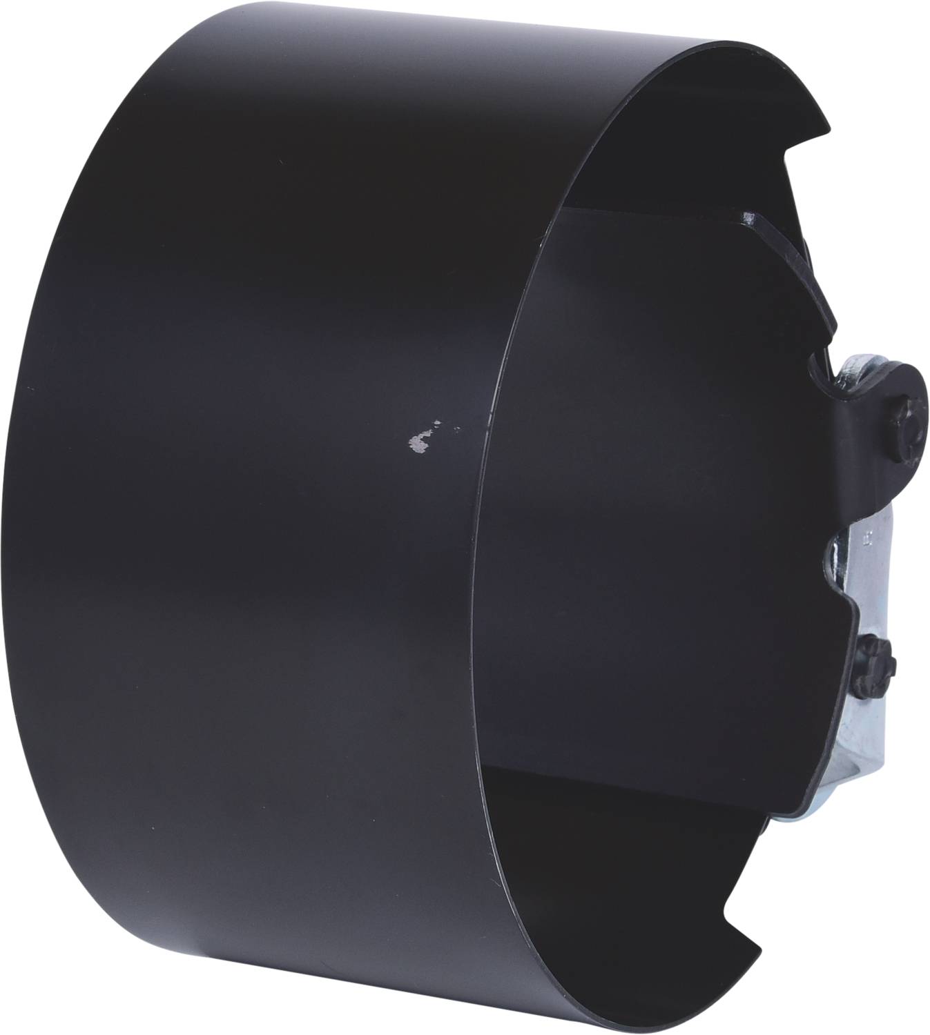 Schwarzer Zylinder aus Metall, verwendet als Sicherheitselement in technischen Installationen.