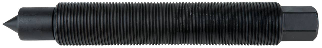 Ein langer, schwarzer, geriffelter Metallzylinder mit spitz zulaufendem Ende und sechseckiger Basis. Werkzeug zur punktgenauen Anwendung.