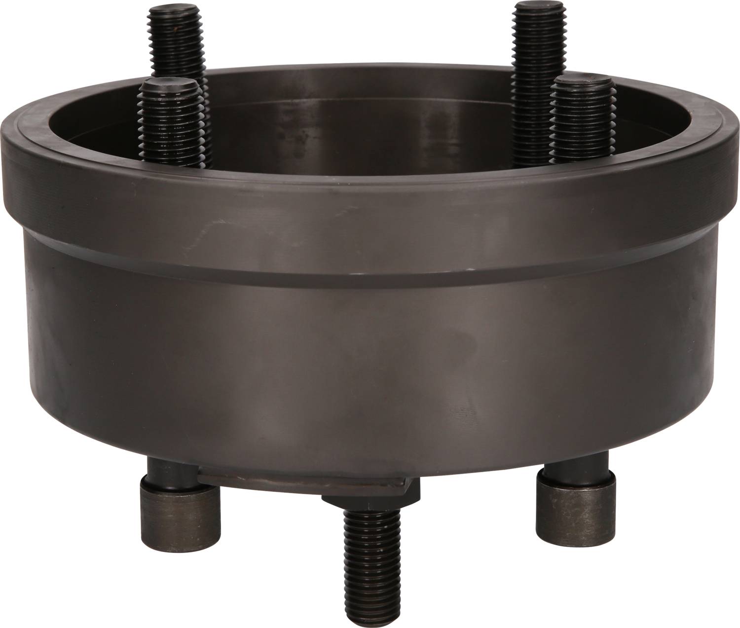 Metallischer Adapterring mit vier Schrauben zur Befestigung, verwendet in Maschinenbauanwendungen zur sicheren Verbindung von Komponenten.