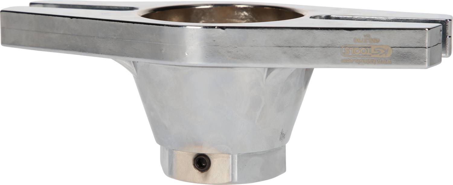 Metallhalterung in T-Form mit Schrauböffnung unten, geeignet für industrielle Anwendungen und Befestigungsstrukturen.