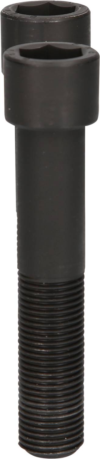 Eine schwarze Gewindeschraube mit Innensechskantkopf, genutzt zur Befestigung von Bauteilen in Maschinen oder Konstruktionen.