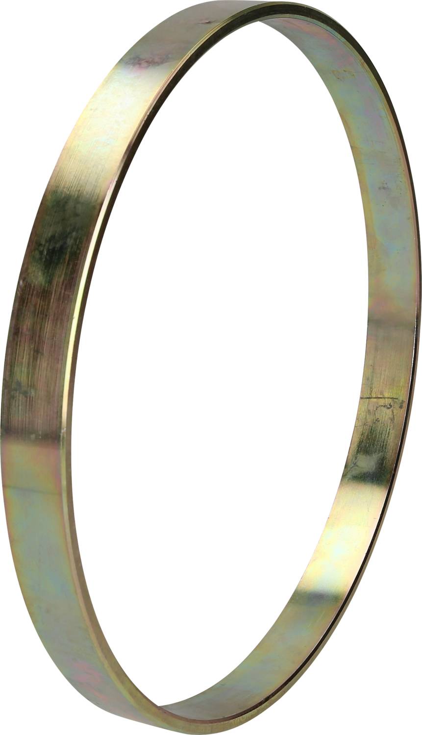Ein metallischer Ring mit schimmernder Oberfläche, steht vertikal.