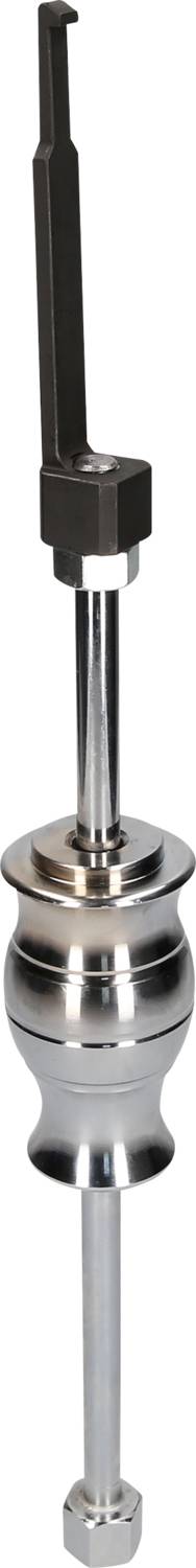 Metallischer Werkzeugsatz zur Reparatur, bestehend aus einer langen Stange, einem zentralen Drehgelenk und einem Griff.