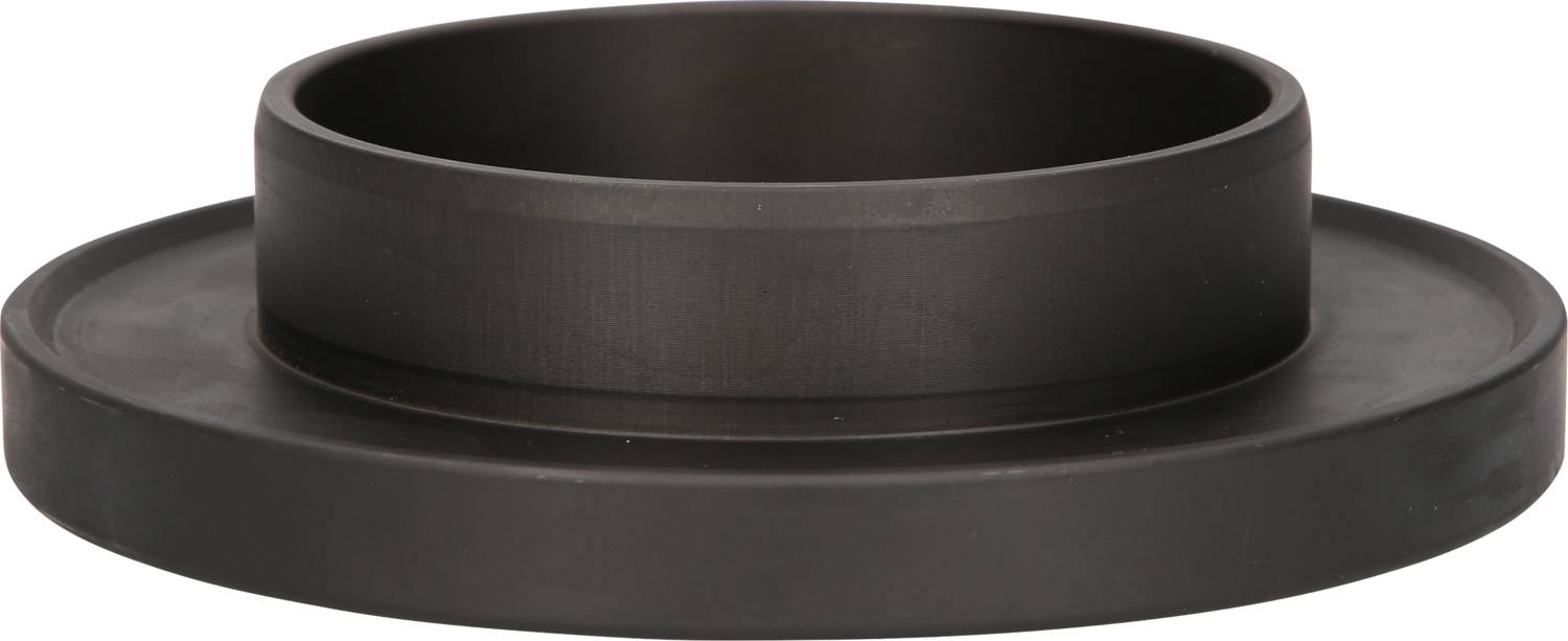 Schwarzer, runder Adapterring aus Kunststoff mit einem erhöhten inneren Rand, verwendet zur Befestigung oder Verbindung von Teilen.
