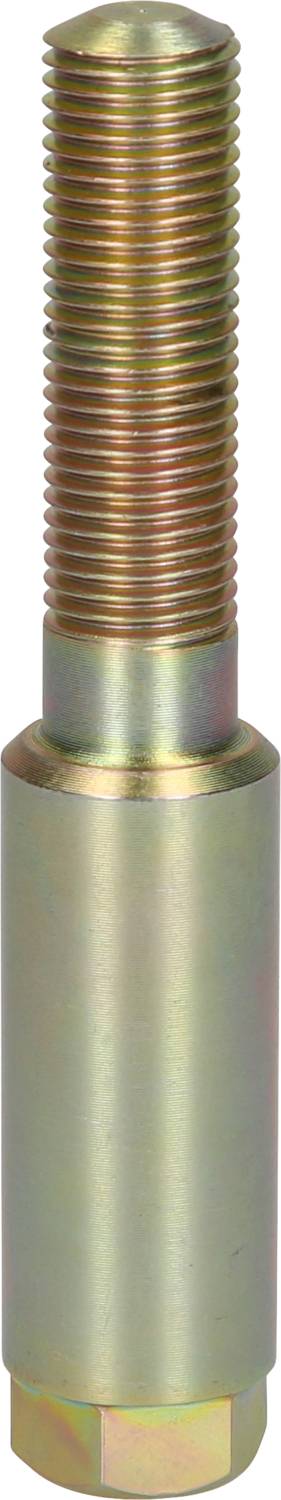 Eine metallische, zylindrische Stange mit einem Gewinde an einem Ende und einem glatten, zylindrischen Abschnitt darunter.
