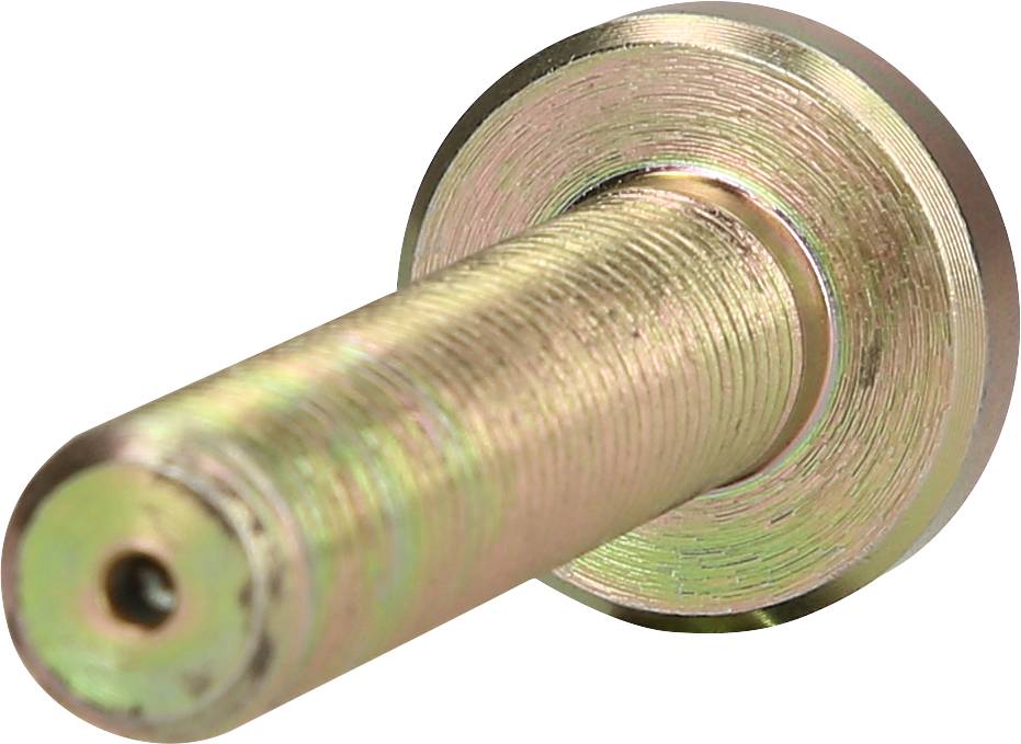 Metallbolzen mit flacher, breiter Kopfseite und zylindrischem Gewinde, geeignet für mechanische oder technische Anwendungen.
