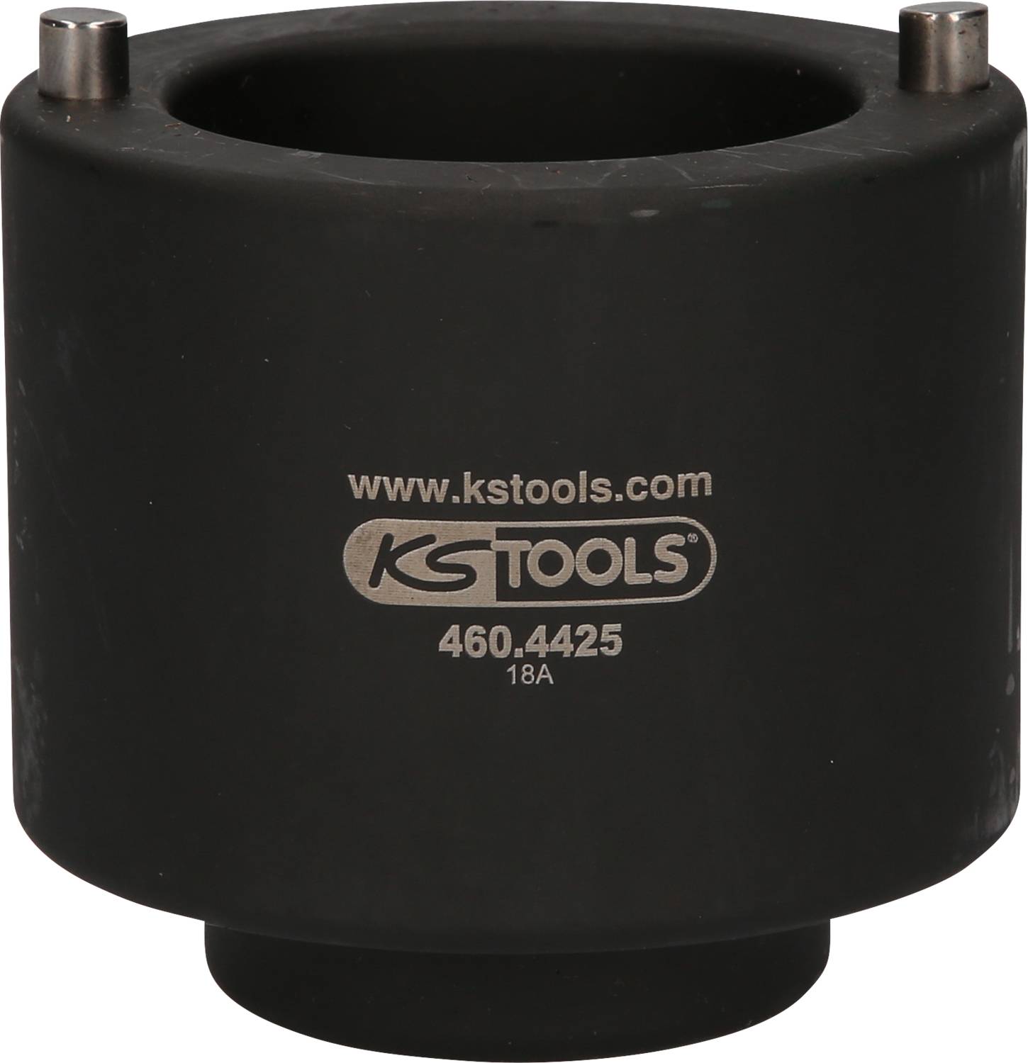 Schwarzes Werkzeugteil mit der Aufschrift 'KS TOOLS', Modellnummer 460.4425, zur Anwendung in mechanischen Arbeiten.