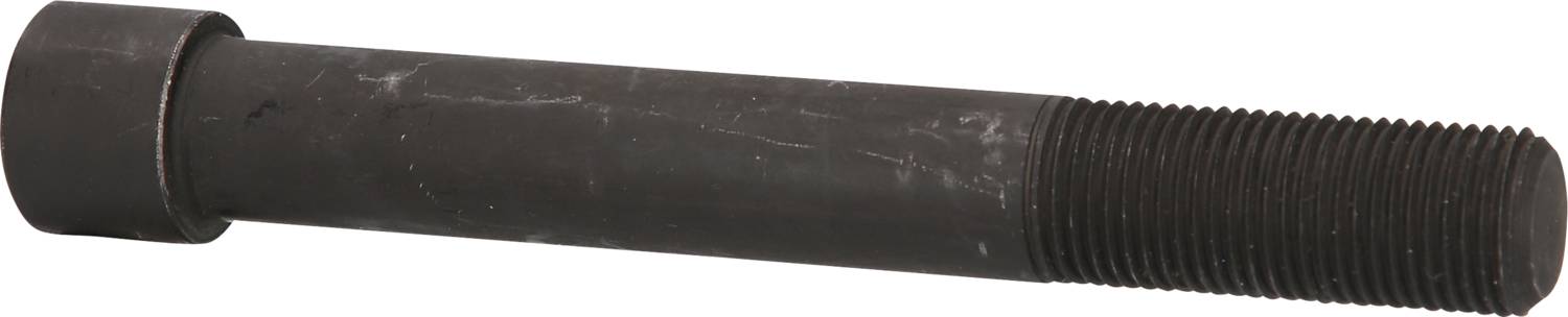 Schwarzer Metallbolzen mit glattem Schaft und gerilltem Ende, geeignet für mechanische Anwendungen oder Bauzwecke.
