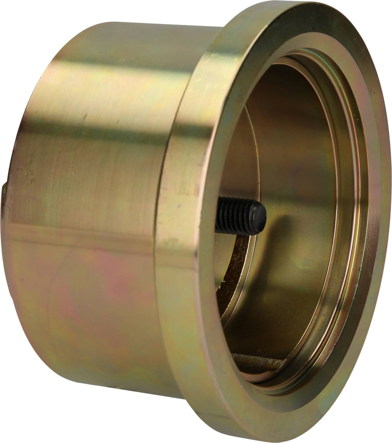 Metallischer Adapter mit zylindrischem Körper und sichtbarem Schraubengewinde, möglicherweise für mechanische Verbindungen verwendet.