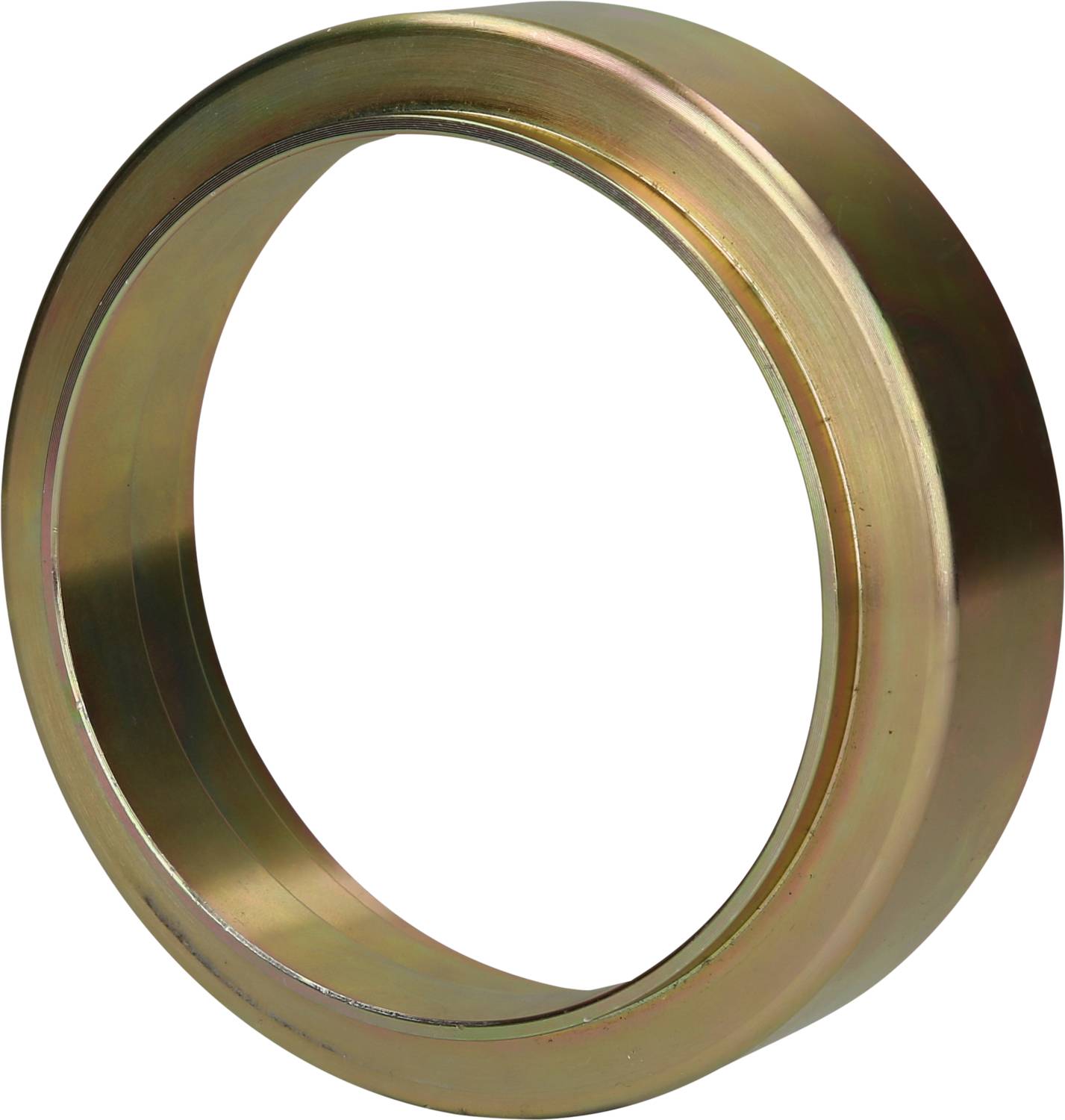 Ein Metallring mit glatter Oberfläche und leicht reflektierendem Finish. Geeignet als Dichtungsmechanismus in mechanischen Anwendungen.