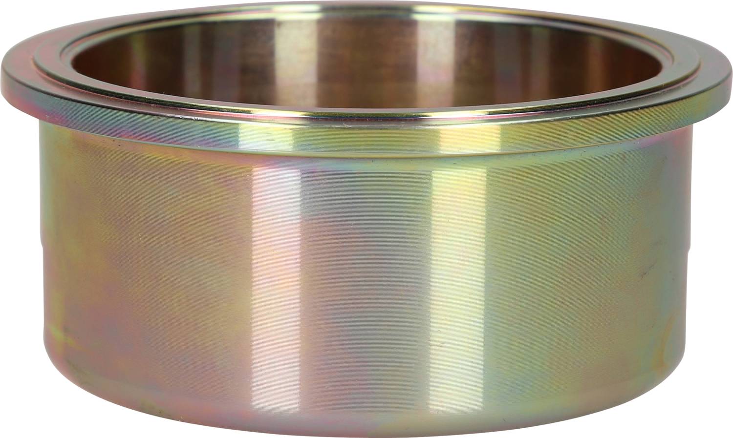 Metallring mit glatter Oberfläche und schimmerndem Regenbogen-Effekt. Kein übriger Kontext oder Hinweis auf spezifische Funktion.