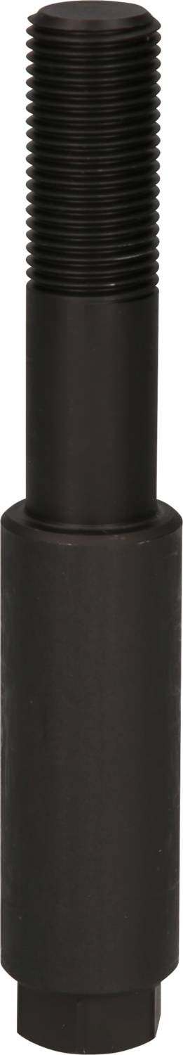 Zylinderförmiges, schwarzes Bauteil mit einem geriffelten Gewinde oben, vermutlich aus Metall, zur Verwendung als Maschinenteil.