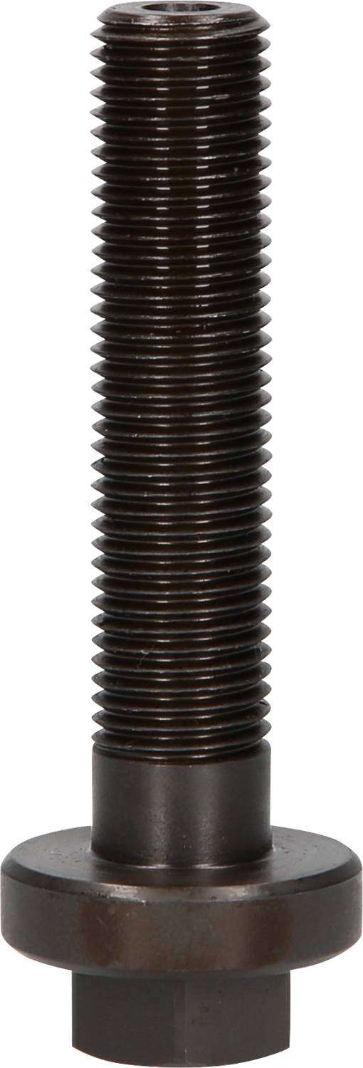 Ein Metallbolzen mit Gewinde und runder Basis, vertikal ausgerichtet. Geeignet für mechanische Verbindungen oder Befestigungen.