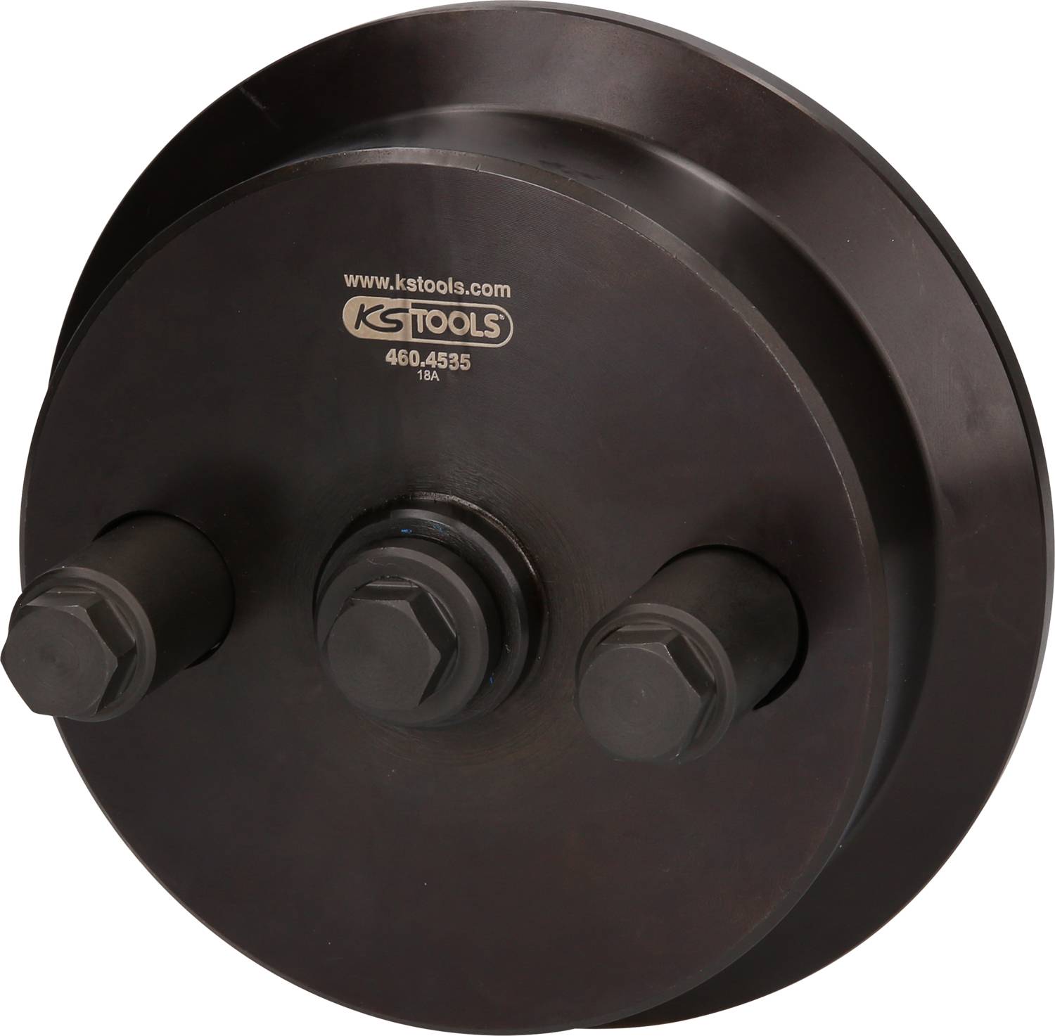 Schwarzes Metallwerkzeug mit 'ks-tools.com' und Modellnummer '460.4535' auf der Oberfläche. Verwendet in der Fahrzeugwartung.