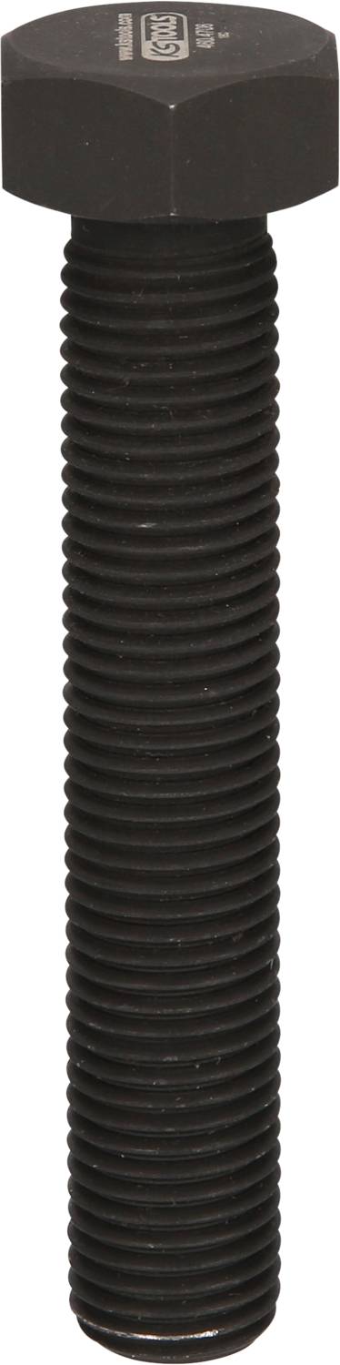 Schwarzer Sechskantschraubenbolzen mit durchgehenden Gewinde, geeignet für feste Verbindungen in Maschinenbau und Konstruktion.