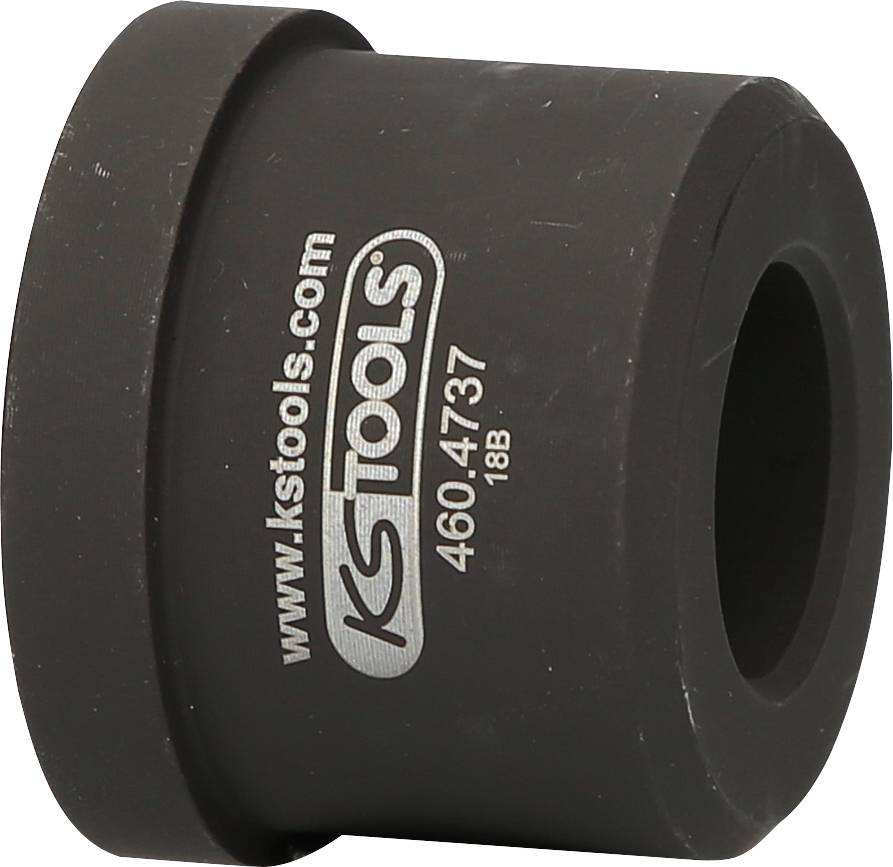 Schwarzes zylindrisches Werkzeugteil mit der Aufschrift 'ks tools 460.4737', vermutlich ein Adapter oder Aufsatz.