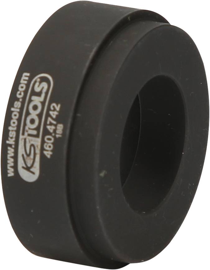 Rundes, schwarzes Werkzeugteil mit der Aufschrift 'www.kstools.com 460.4742'. Wird für handwerkliche Anwendungen verwendet.