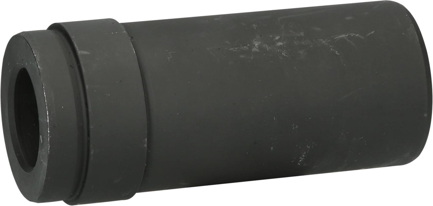 Ein zylindrisches Metallrohr liegt horizontal. Es hat eine dunkle, matte Oberfläche und scheint industriell verwendet zu werden.