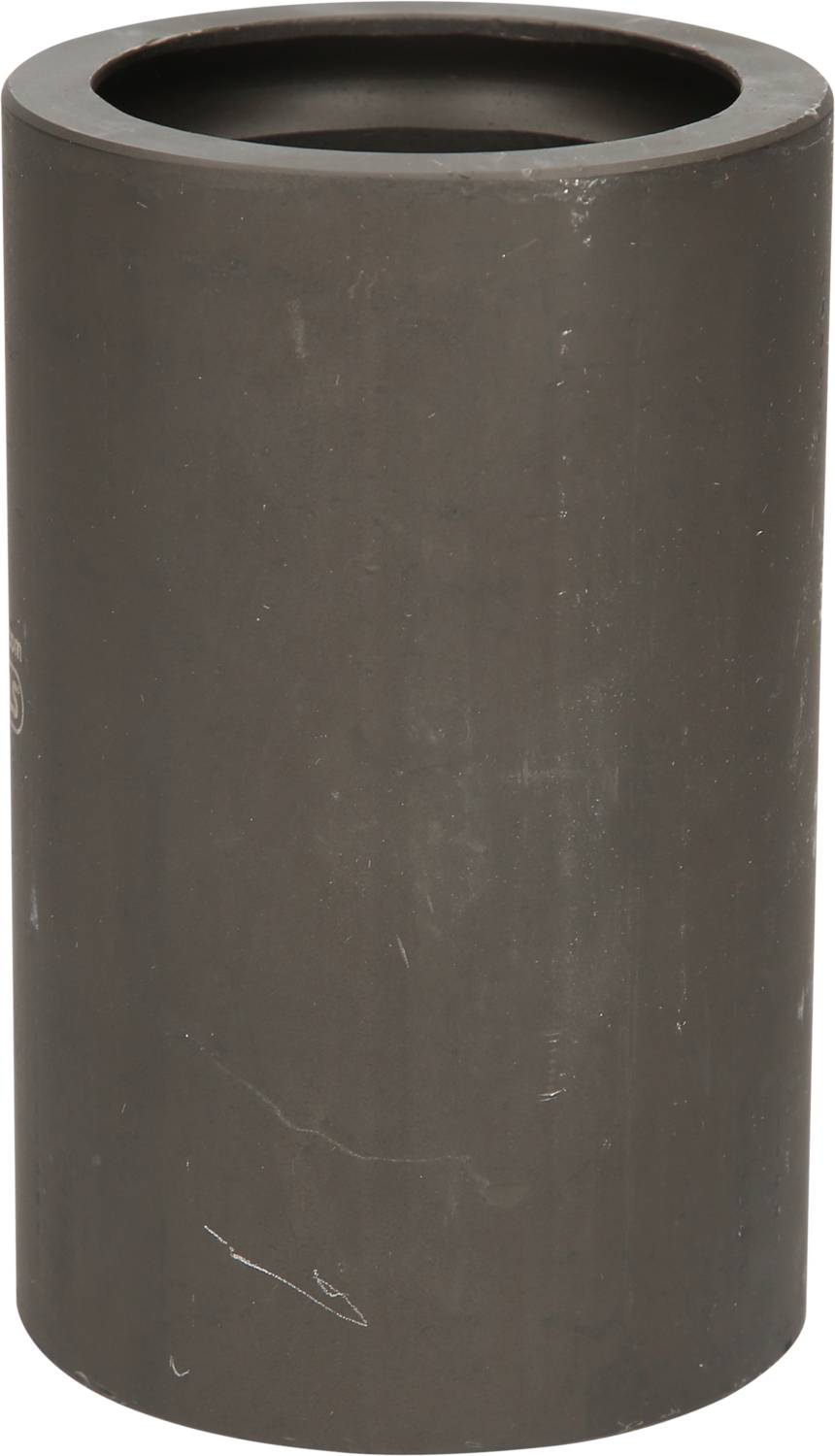 Ein zylindrisches, dunkelgraues Objekt aus Metall mit glatter Oberfläche. Keine weiteren dekorativen oder funktionalen Details sichtbar.