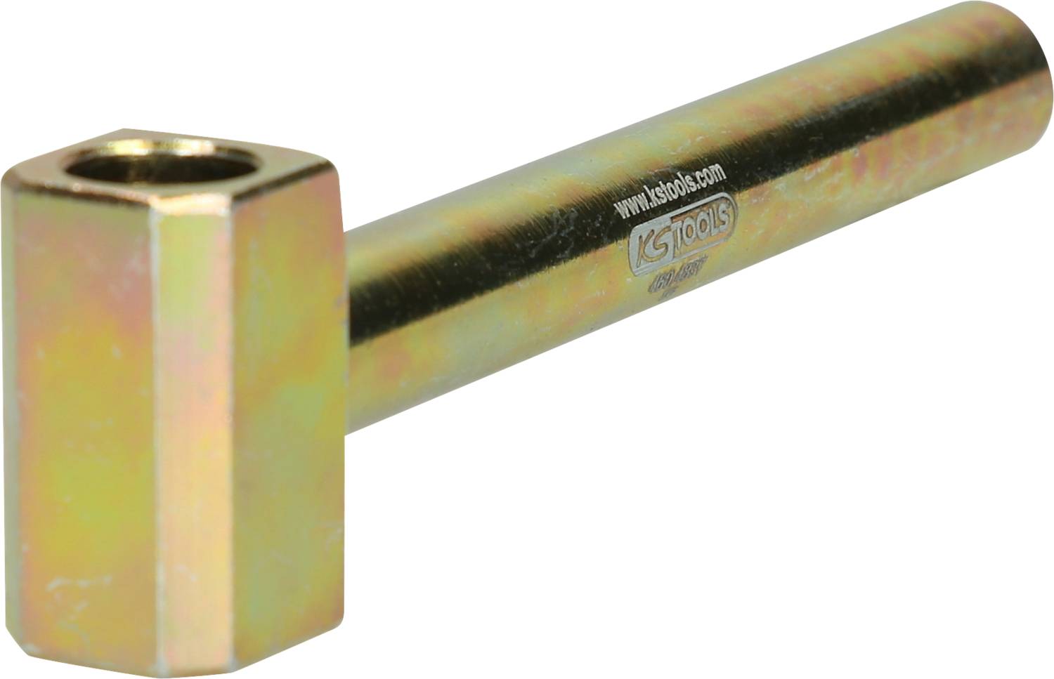 Ein goldfarbener Sechskant-Hammer von KS Tools, meist verwendet für spezielle handwerkliche oder technische Anwendungen.
