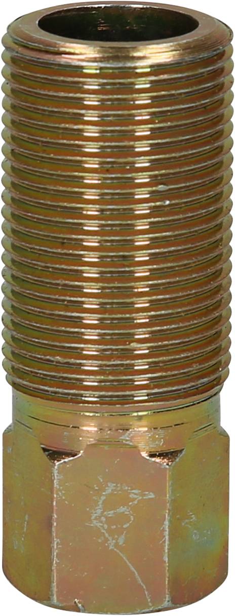 'Metalladapter mit Außengewinde, zylindrische Form, goldene Farbe.'