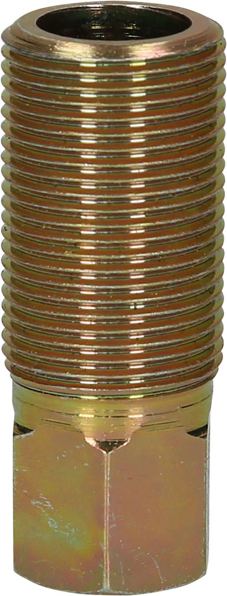 Ein metallischer Zylinder mit mehreren Rillen, vermutlich Teil eines Maschinenbauteils oder einer Befestigung.