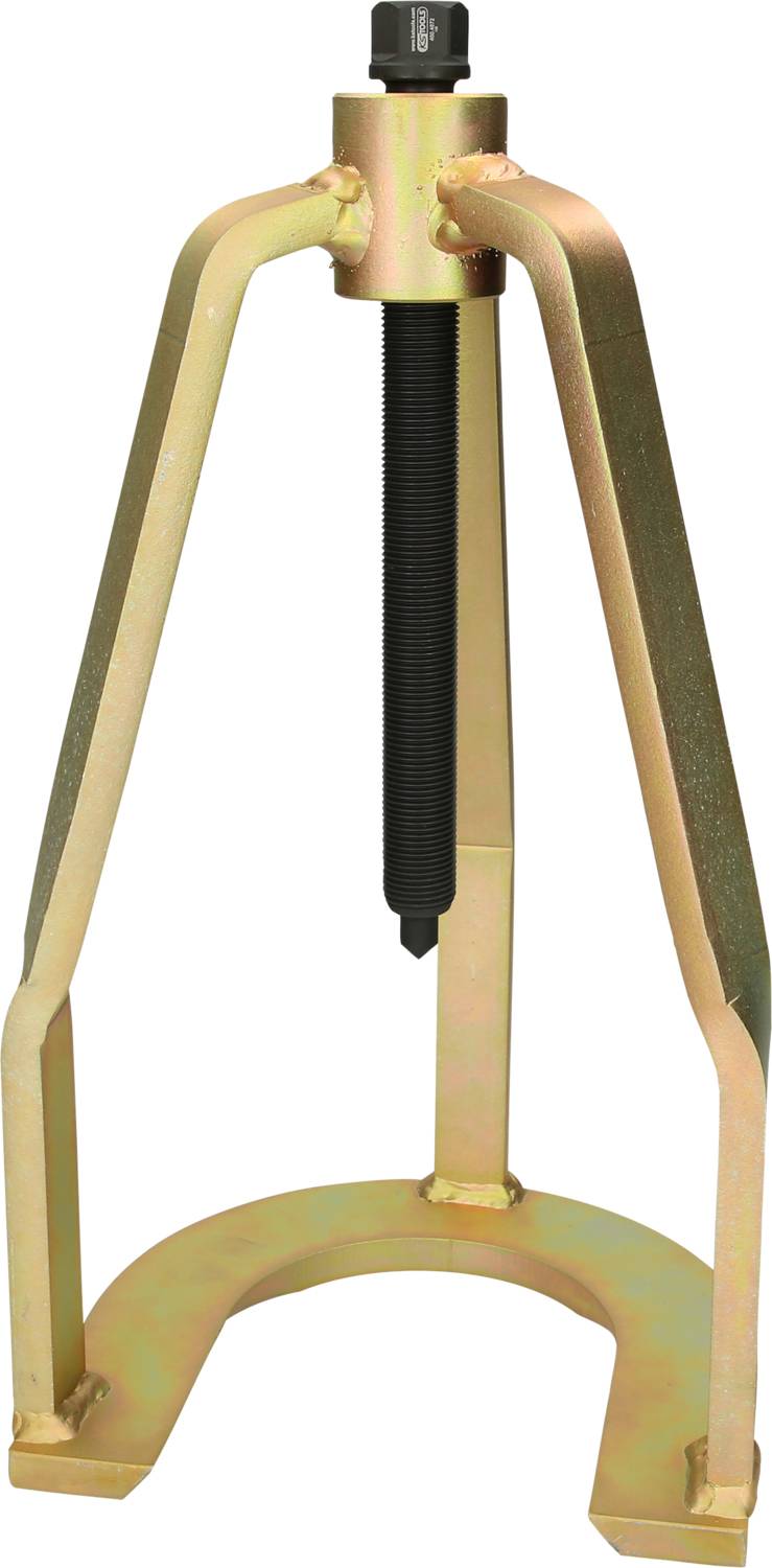 Ein mechanischer Abzieher mit drei Beinen und einer zentralen Schraube zur Entfernung von Lagern oder Zahnrädern.