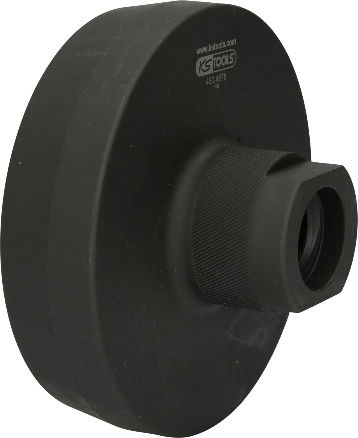 Schwarze Buchse von KS Tools mit Aufschrift und geriffeltem Rand.