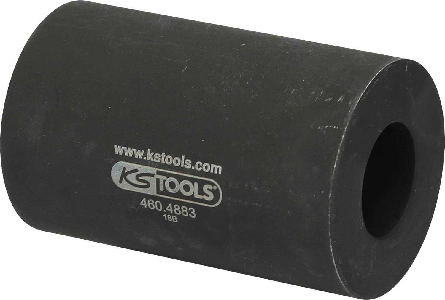 Ein schwarzes, zylindrisches Werkzeugteil mit der Aufschrift 'KSTOOLS 460.4883'.