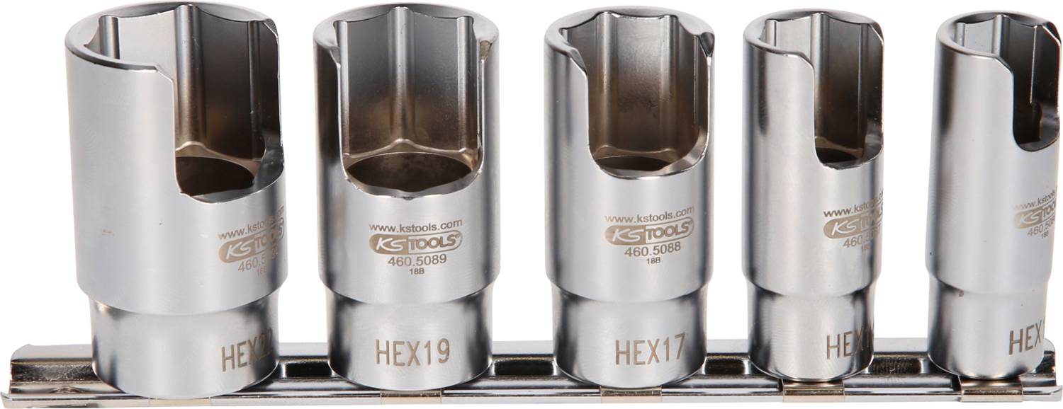 KS Tools 460.5085 3/8 Spezial-Winkel-Rohrverbinder-Stecknuss-Satz, 5-tlg