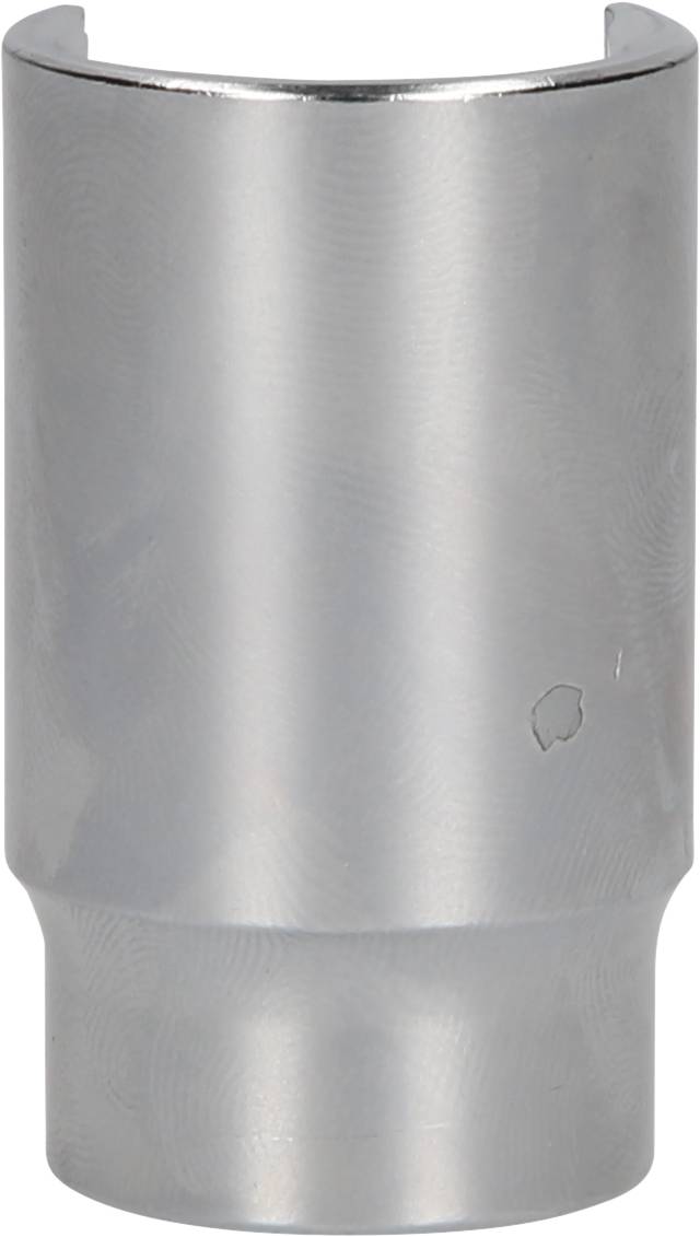 Ein zylindrisches Metallwerkzeug mit einer Aussparung am oberen Ende. Es dient vermutlich als Adapter oder Einsatz für ein anderes Werkzeug.