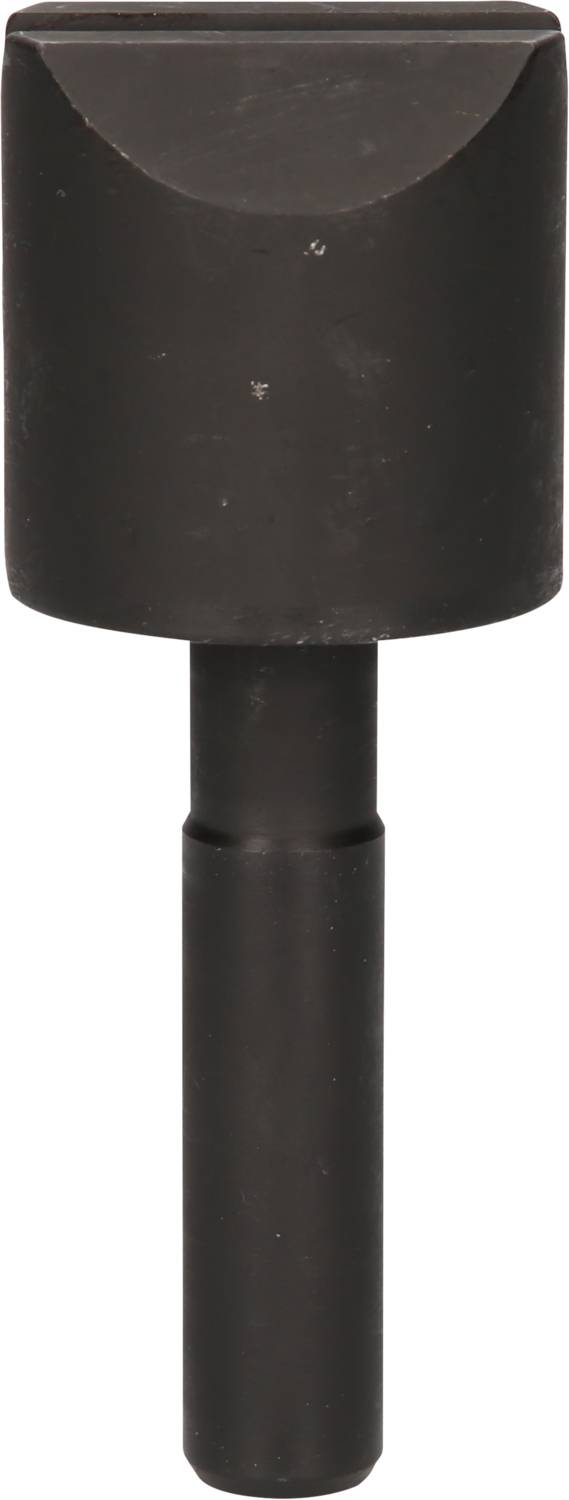 Ein schwarzes Metallwerkzeug mit zylindrischem Kopf und glattem Griff, verwendet für industrielle oder handwerkliche Arbeiten.