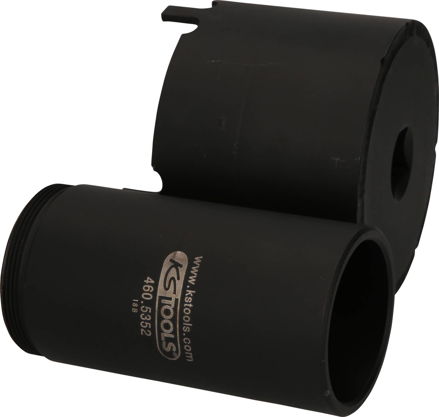 Zwei schwarze Werkzeuge mit der Aufschrift 'KS Tools 460.532' auf einem, möglicherweise für den Einsatz in der Mechanik konzipiert.