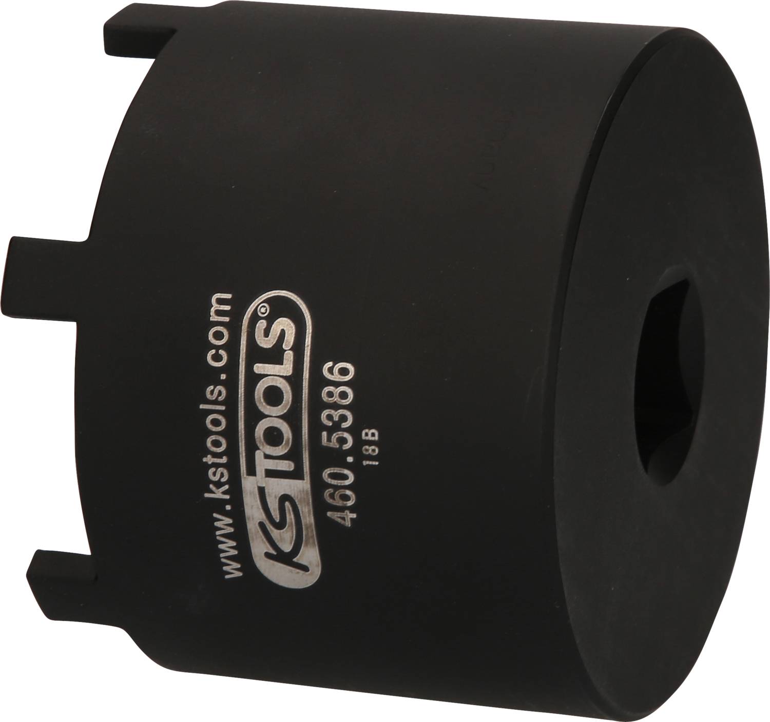 Schwarzer zylindrischer KFZ-Spezialschlüssel von KS Tools mit der Aufschrift 'www.kstools.com 460.5386'.