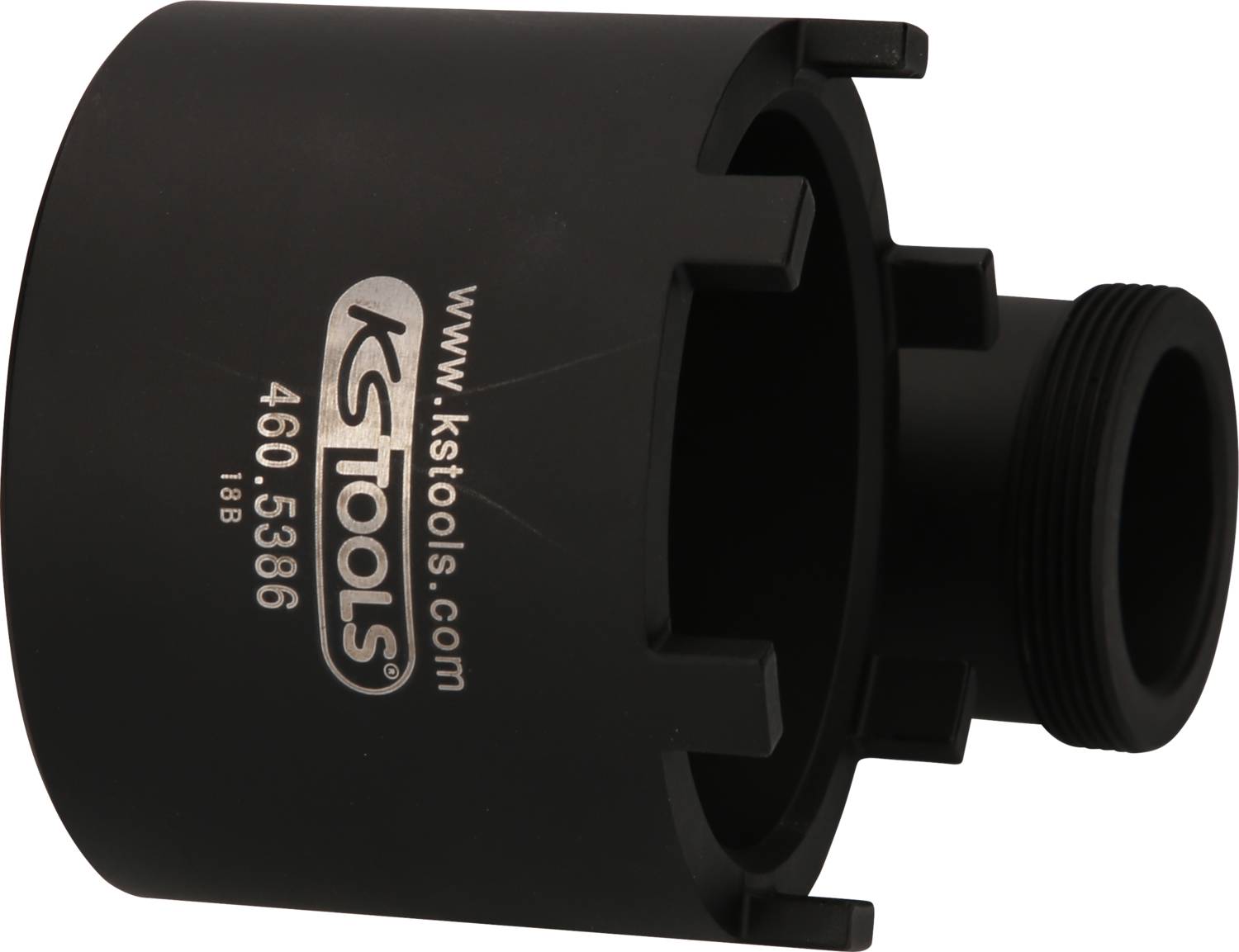 Schwarzes Spezialwerkzeug von KS Tools mit der Aufschrift 'www.kstools.com 460.5386'. Verwendet für bestimmte technische Anwendungen.
