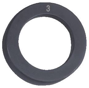 Ein schwarzer Ring mit der Nummer '3' oben.