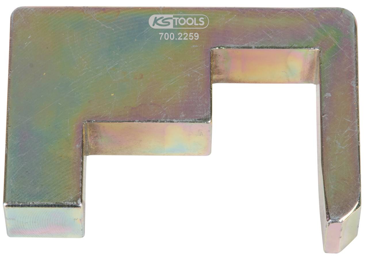 Metallisches L-förmiges Werkzeug mit der Aufschrift 'KS TOOLS 700.2259'. Eignet sich als Abstandshalter oder Hebel.
