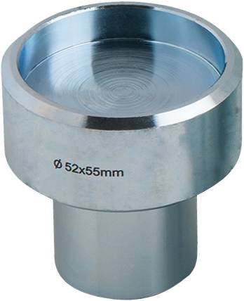 Ein zylindrisches Metallteil mit der Aufschrift 'Ø 52x55mm', wahrscheinlich ein Werkzeug oder Maschinenteil.