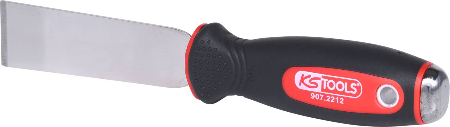 Ein Spachtel mit schwarzem Griff und rotem Akzent, darauf das Logo 'KS TOOLS' und die Nummer '907.2212'.