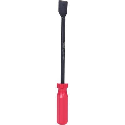 Ein rotes Schraubendreher-Werkzeug mit schwarzer Klinge, geeignet für den Einsatz bei mechanischen Arbeiten oder Reparaturen.