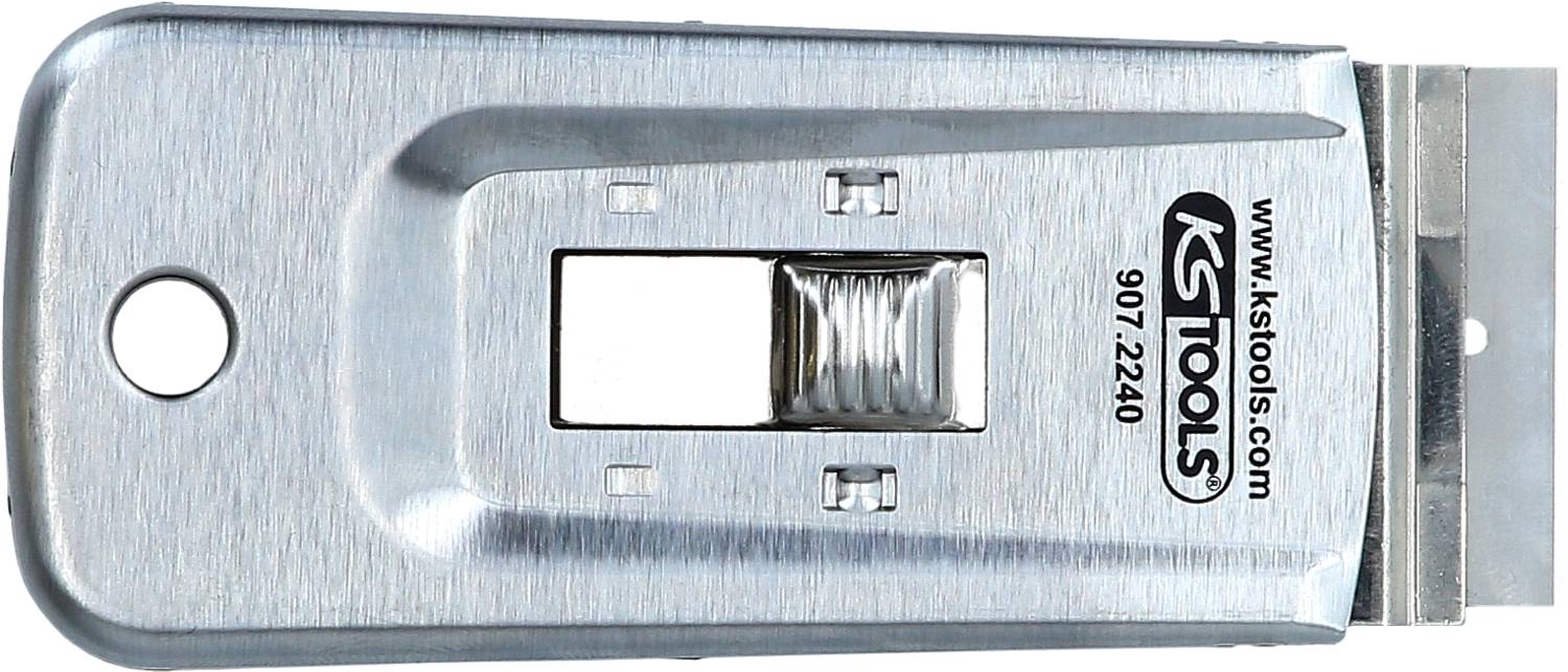 Metallschaber mit Kunststoffgriff und k-t-tools Logo.