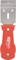 Roter Glasschaber mit Metallklinge und ergonomischem Griff, markiert mit 'KS Tools'. Verwendet zum Entfernen von Kleberesten oder Farbe.